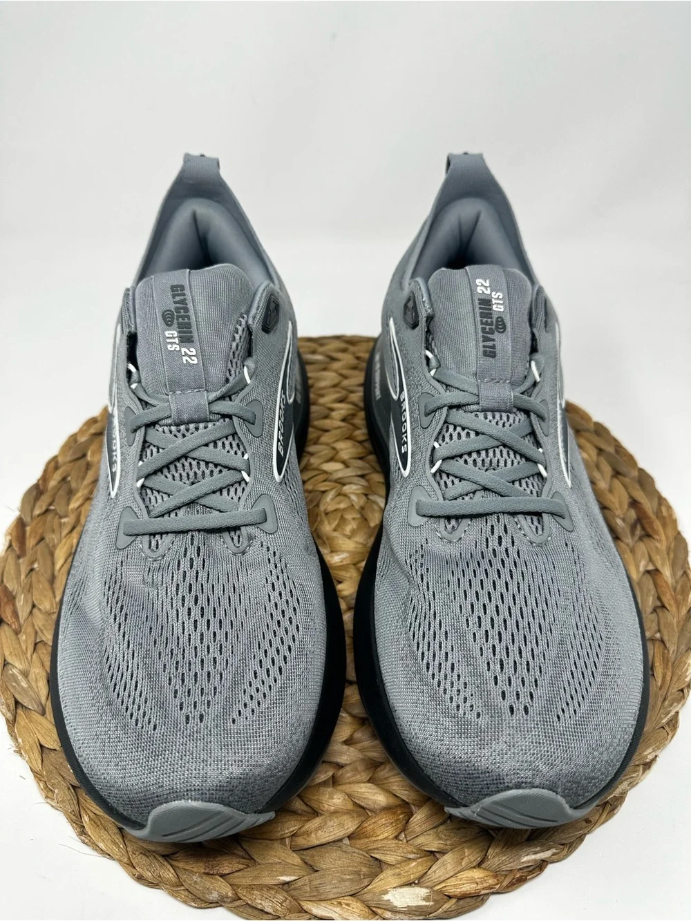 BROOKS Glycerin GTS 22 Running Shoes Primer Grey Ebony Bluewash Size 13 Men's